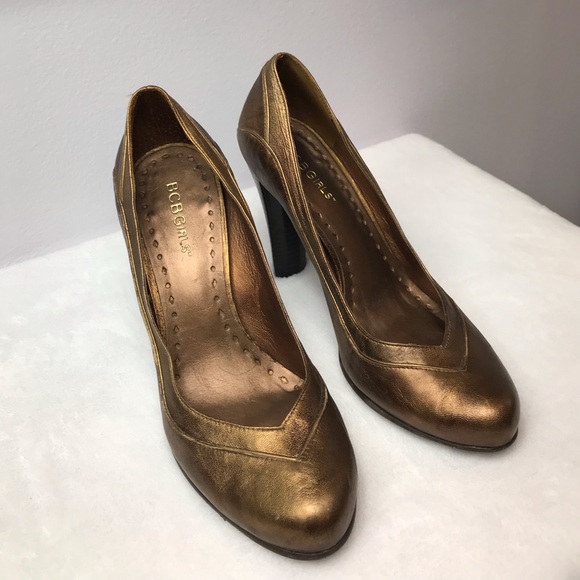 BCBGIRLS - Gold/Bronze Leather Pumps - Picture 1 of 6